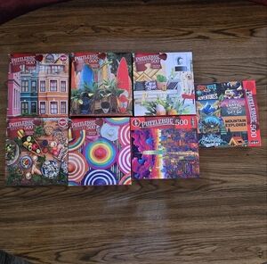 PuzzleBug 500-Piece Jigsaw Puzzles -Lot Of 7 - NEW